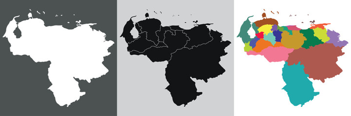 Venezuela map. Map of Venezuela in set