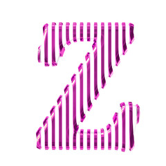 White symbol with purple vertical ultra thin straps. letter z