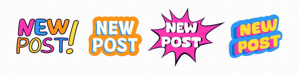 New post social media handwritten typography sticker