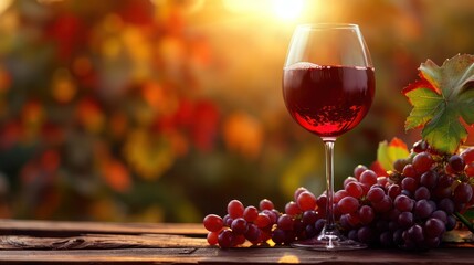 Wine-themed background with ample copy space, featuring prominently placed glasses and wine within a stylish setting