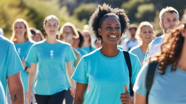 Community Participants in Charity Walk Event