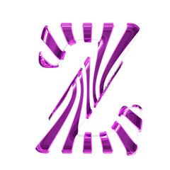 White symbol with purple thin straps. letter z