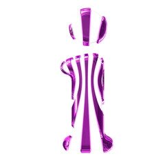 White symbol with purple thin straps. letter i