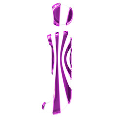White symbol with purple thin straps. letter j