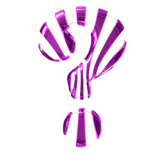 White symbol with purple thin straps