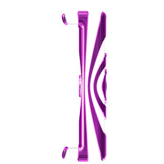 White symbol with purple thin straps