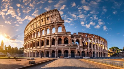 AMAZING ROMAN COLISEUM IN A BEAUTIFUL SUNSET IN HIGH RESOLUTION - obrazy, fototapety, plakaty