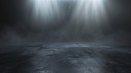 Dark empty foggy street, spotlight, neon, concrete. - obrazy, fototapety, plakaty