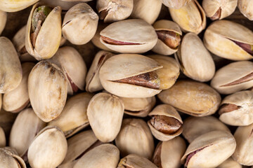 Salted fried pistachios on the table