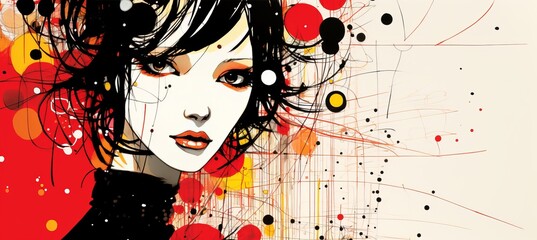 Elegant vintage inspired pattern collage of stylish women on textured paper background