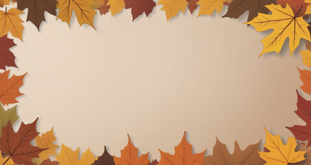 Naklejka na ściany i meble autumn leaves border