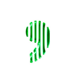 White symbol with green vertical ultra thin straps