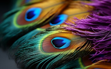Captivating Close-Up of Peacock Feathers