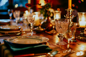 A set table for dinner
