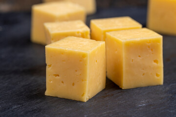 fresh orange cheese cut into cubes