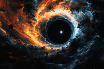 A black hole in space - obrazy, fototapety, plakaty
