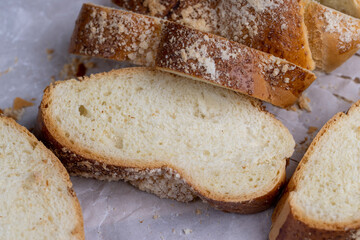 fresh white wheat bun close-up