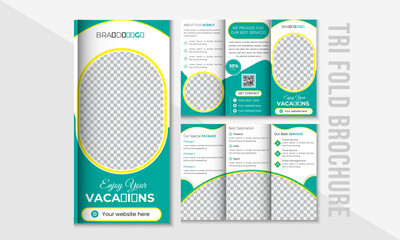 Travel Trifold Brochure poster Design template.