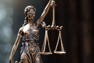 Lady Justice Statue Holding Scale of Justice - obrazy, fototapety, plakaty