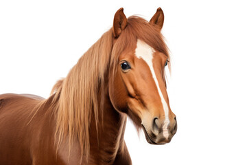Obraz na płótnie Canvas Brown Horse Isolated on White