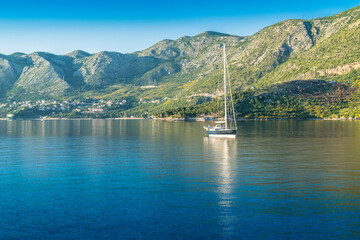 Sailing yacht on the sea