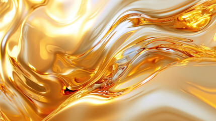 A liquid glass wallpaper with a striking golden oil flow background, offering an abstract 3D water effect with radiant gold shine.