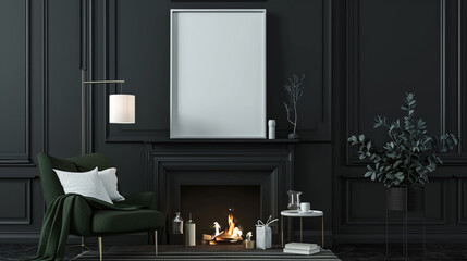 Empty background frame in modern room concept. Green room frame. Baby room frame. Photo frames. backgrounds