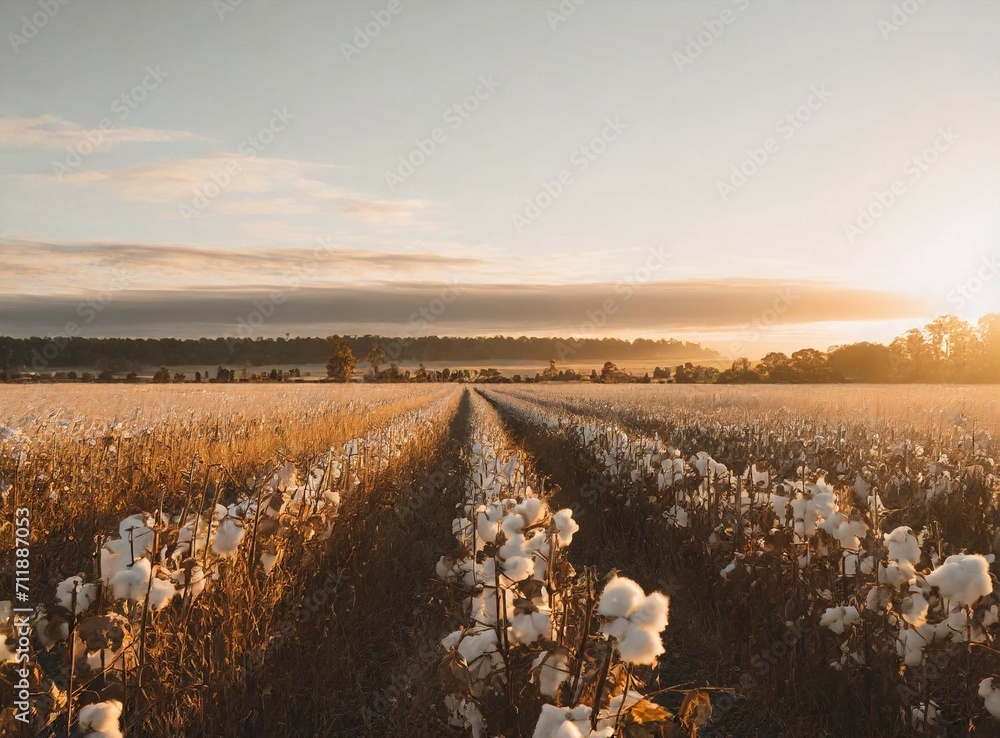 Sticker Cotton field background/wallpaper