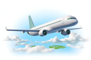 Fototapeta na wymiar Airline fly worldwide clouds travel tourism plane trip planning world tour. leisure touring holiday summer vacation concept. on isolated on background. logistics transportation. 3d rendering