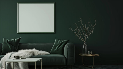 Empty background frame in modern room concept. Green room frame. Baby room frame. Photo frames. backgrounds