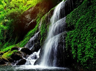 Waterfall in the middle of the jungle