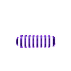 White symbol with purple vertical ultra thin straps