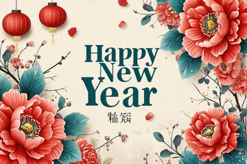 2024年農曆龍年，中國傳統風格海報