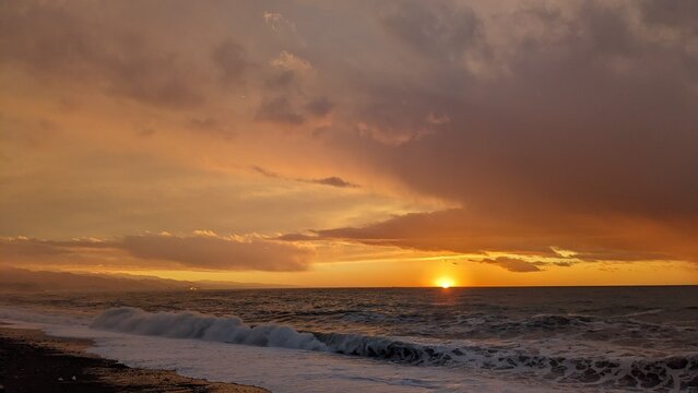 sunset in the sea © Anton