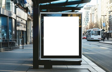 Fototapeta premium blank billboard on the street