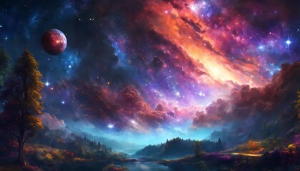 Fototapeta na wymiar Colorful space galaxy, Universe science astronomy,Supernova background wallpaper