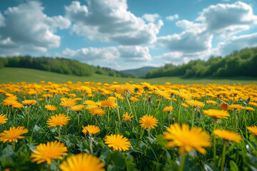 Obraz premium Dandelion field