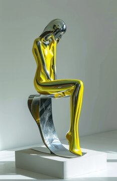 Metallic woman statue
