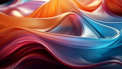 Abstract backdrop with smooth flowing wave pattern in vibrant colors generated by AI
