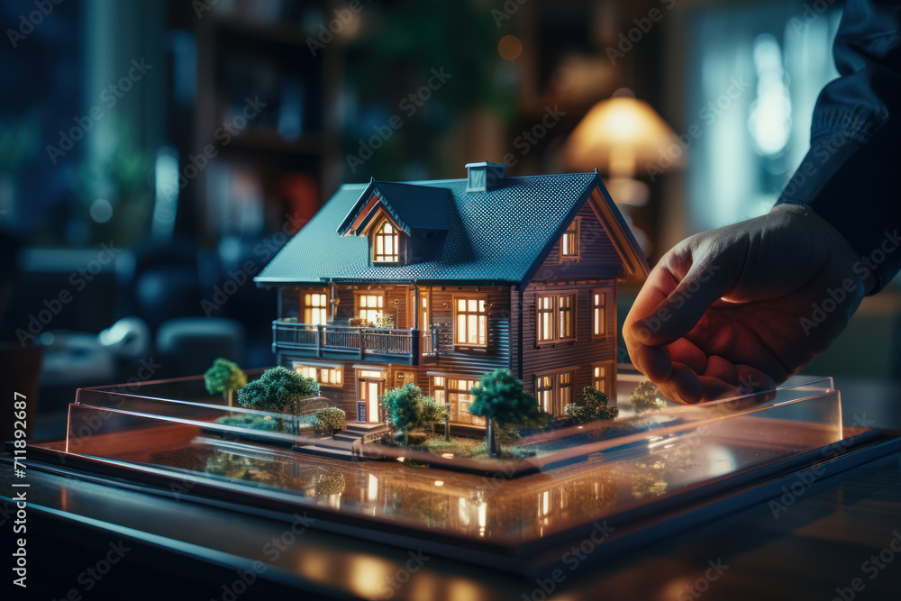 Poster a homeowner exploring different types of home insurance coverage, recognizing the significance of pr