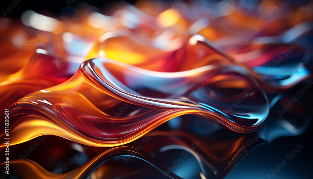 Poster abstract background with multi colored flame pattern, futuristic design in yellow and blue generated