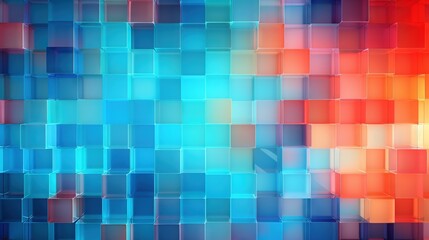 Colorful Square Glass Mosaic Poster for Digital Technology AI Generated