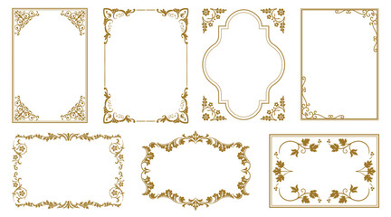 Vintage vector ornament. Floral elements for design of invitations, frames, menus, labels. Borders and frames