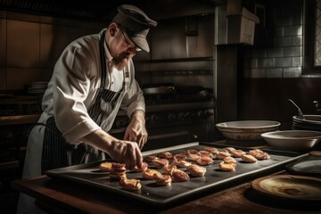 chef preparing food, man in the kitchen, man in the restaurant