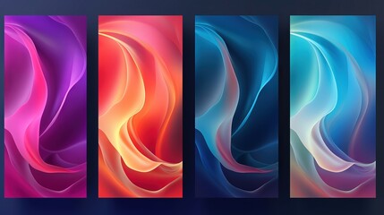 Fluid and Colorful Gradient Mesh on Dark Background AI Generated