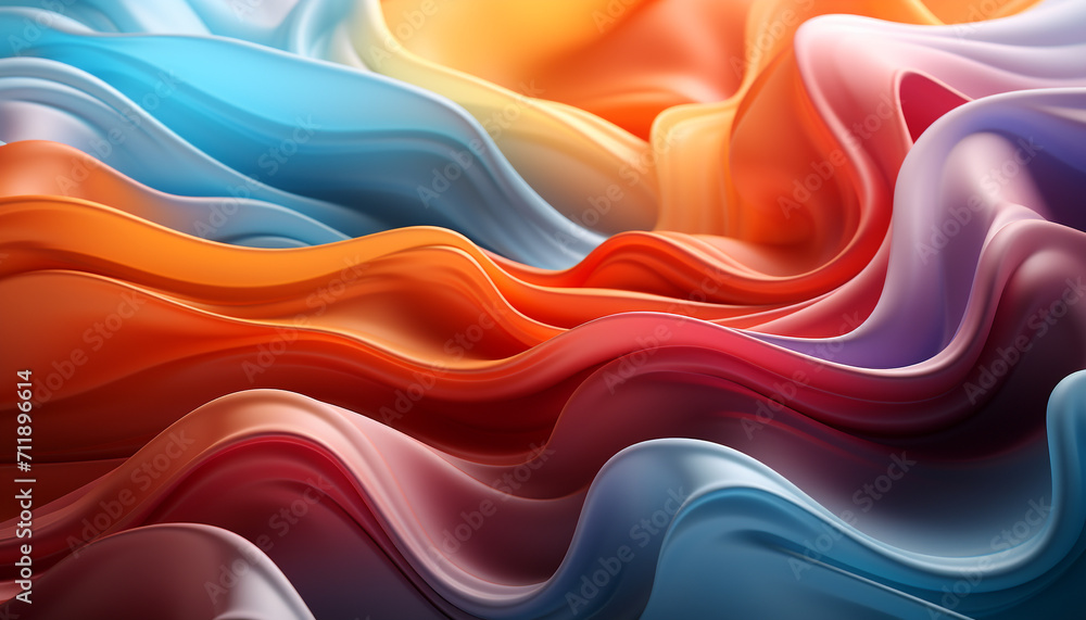 Poster abstract backdrop with multi colored wave pattern, modern design wallpaper generated by ai