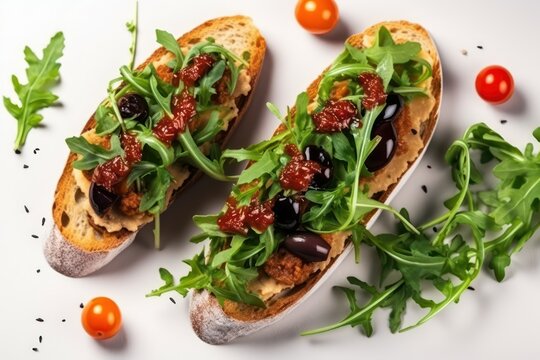 bruschetta with tomato and olives