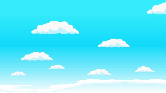 Clouds floating across the sky. High quality 4k footage. Video animation. Cartoon pop art comic book style.