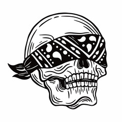 skull with blindfold
