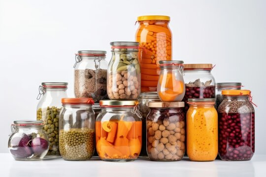 jars of pickled vegetables
